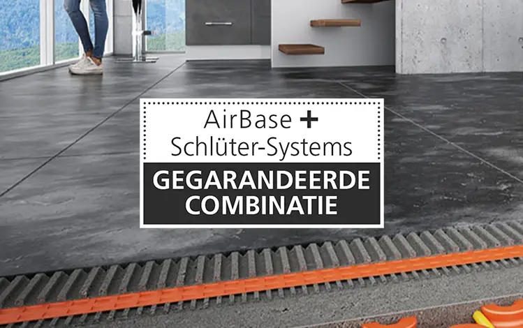 Vloeropbouw met AirBase lichtgewicht dekvloer en Schlüter-BEKOTEC vloerverwarming